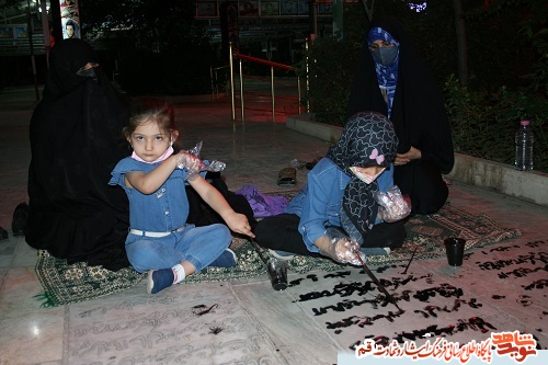 رنگ آمیزی سنگ مزار مطهر شهیدان در گلزار شهدای قم