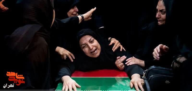 خاکسپاری شهدای تعرض رژیم کودک‌کش صهیونیستی به کشورمان در گلزار شهدا