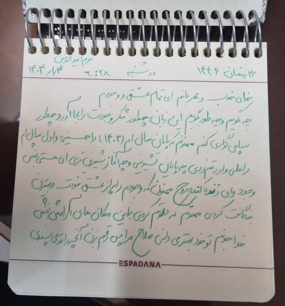 دستنوشتههای «محدثه خوشکام»؛ نجواهای عاشقانه مادری شهیده با پروردگار دستنوشتههای «محدثه خوشکام»؛ نجواهای عاشقانه مادری شهیده با پروردگار