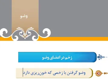گزیده احکام رساله مصور جانبازان؛ احکام وضو(43) وضو گرفتن با زخمی كه خونریزی دارد